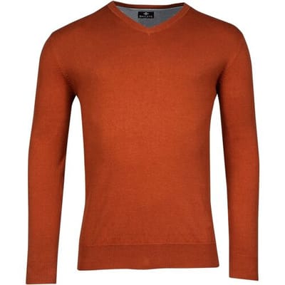 Baileys Trui V-Neck Single Knit Pima Cotton Donker Goud / male