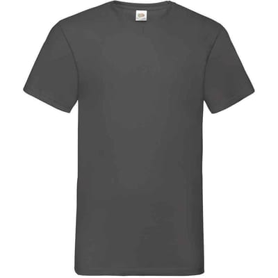 Fruit of the Loom Heren Valueweight V Neck T-shirt (Licht Grafiet)