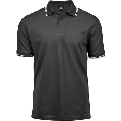 Tee Jays - Men´s Luxury Stripe Stretch Polo - Dark Grey (Solid) - S