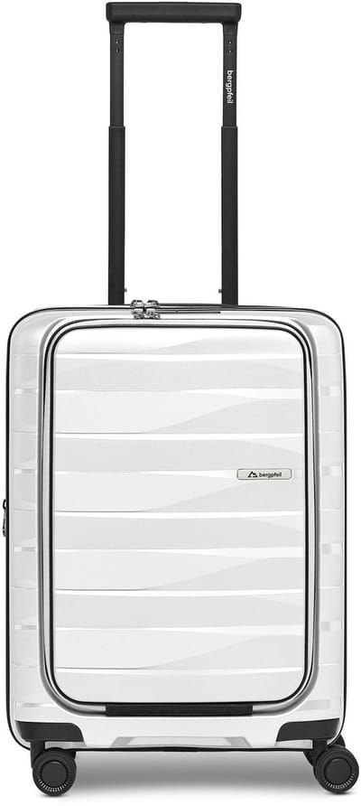 Bergpfeil trolley met laptopvak Travel Cabin Trolley With Front Pocket Ice White Metallic wit 55cm