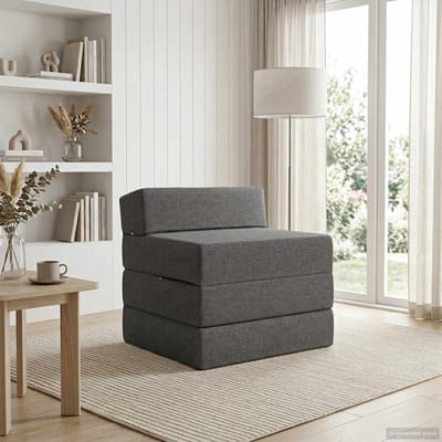 vidaXL - Vouwbare - Sofa - Bed - Lichtgrijs - 70 - x - 60 - x - 63 - cm - Stof