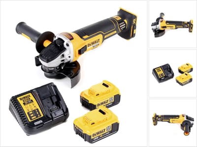 DeWalt DCG 405 M2 accu haakse slijper 18V 125mm borstelloos + 2x accu 4.0Ah + lader