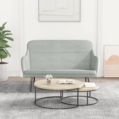vidaXL - Bankje - 110x76x80 - cm - fluweel - lichtgrijs
