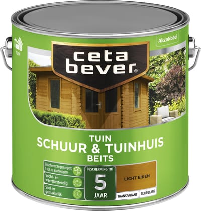Cetabever - Tuinbeits Schuur & Tuinhuis Transparant - Licht Eiken - 2,5 L