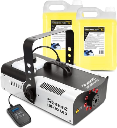 BeamZ S1500LED rookmachine set - Met LED effecten, afstandsbediening en 10 liter vloeistof - 1500W