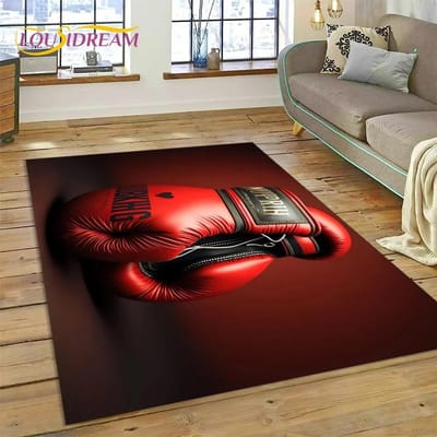 Bokshandschoenen Bokser Vecht Cartoon Vloerkleed Tapijt voor Woonkamer Slaapkamer Huisdecoratie, Vloermat Antislip Decoratie voor Bank Deurmat 40x60cm( 15x23in )