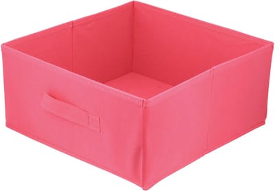 LAVITA® Opbergmand Textiel - 31x31x15 Donkerroze - 1 stuk - Opbergbox Kast Organizer Opbergdoos - Kastlade Verdeler Voor Kleding Ondergoed Badkamer Kledingkast - Vouwdoos Stoffen Doos Opbergdozen