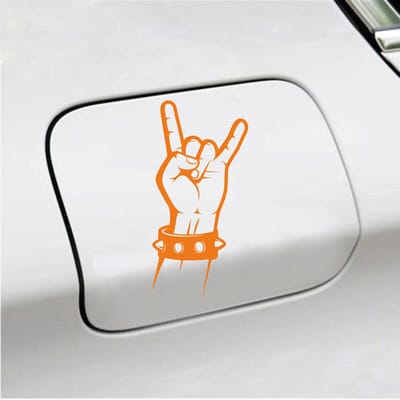Bumpersticker - Rock N Roll - 16 X 10 - Oranje