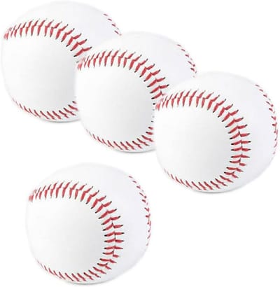 Honkbalballen - Sportballen - Wedstrijd Training - Niet-markerend oppervlak - 4 stuks 22.8 cm - Rood