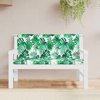 vidaXL - Tuinbankkussens - 2 - st - bladpatroon - 120x50x7 - cm - oxford - stof