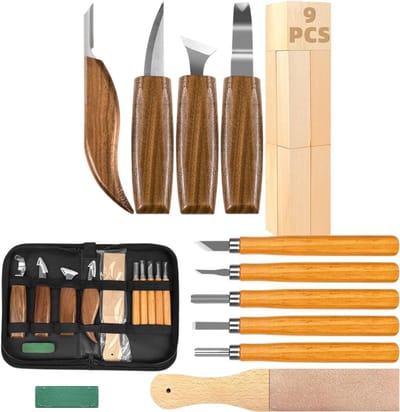 MRKK® Houtsnijset - Houtsnijden - Woodcarving - Natuurlijk