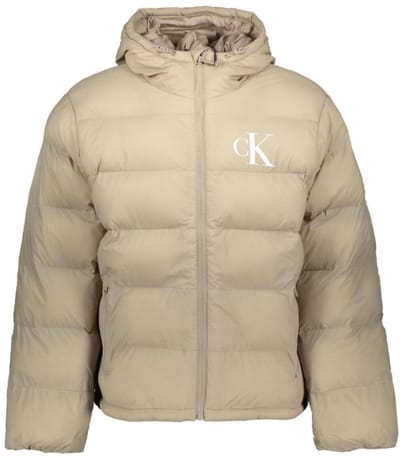 Calvin Klein Jas Ls Nylon Monogram Puffer Jkt Lv04rd528g Rak Vintage Khaki Mannen Maat - S