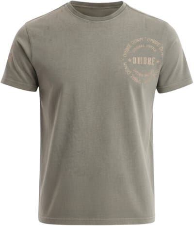 OMBRE T-shirt - Regular Fit - Katoen - Korte Mouw Olijf S