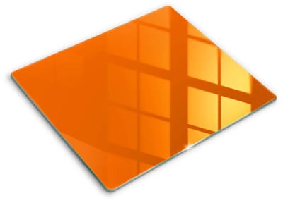 Wallfluent Glazen Snijplanken - Oranje Snijplanken Glas - 60 cm x 52 cm - Oranje Snijplanken van Glas - Snijplank van Glas - Hygiënische Snijplank van Glas - Antislip Hakplank van Glas