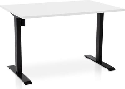 Zit-sta bureau elektrisch verstelbaar - MRC EASY | 120 x 80 cm | inclusief stekkerdoos en kabelklemmen | frame zwart - blad wit