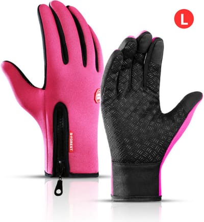 Livano Handschoenen - Touchscreen Handschoenen - Fietshandschoenen - Winter - Heren - Wielrenhandschoenen - Roze - Maat L