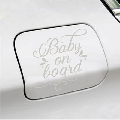 Bumpersticker - Baby On Board - 12,1 X 13,1 - Zilver