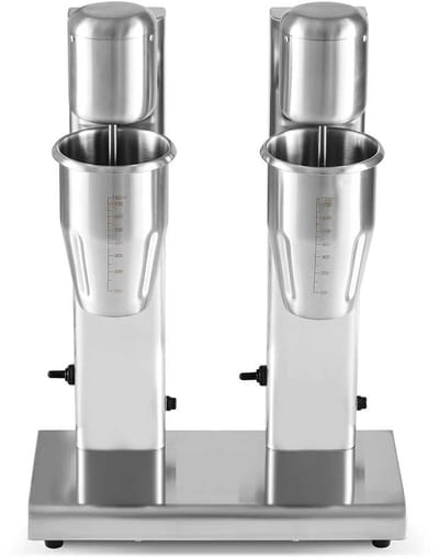 HCB® - Professionele Horeca Milkshakemixer - dubbel - 2 x 750 ml - RVS / INOX Milkshakemaker - 17x35x52 cm (DxBxH) - 6 kg - 1361