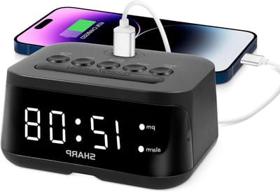 Digitale Wekker - Nachtwekker - Wakker Worden - USB Snellader Poort - 11 cm Breed - Zwart