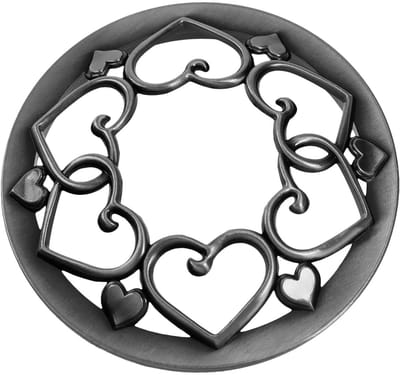Dailygoods- Kaars Toppers Antiek Hart Patroon - Zinklegering - Deksel - 8,1 cm Buitendiameter - 7,1 cm Binnendiameter - Duurzaam - Kaarsdeksel