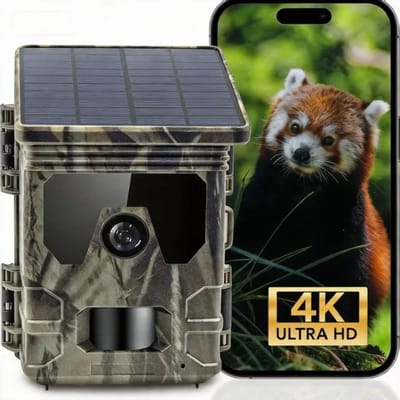 Rolu Wildlife Camera Met Nachtzicht – Wildlife Camera’s – 50 MP – Nachtzicht – Zonnepaneel – Full HD / 4K - 120° Groothoeklens – Bewegingsdetectie