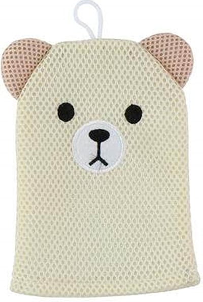 Badhandschoen voor Kinderen en Volwassenen Beige Beer - Baby Shower Glove - Douche Handschoen - Washandjes Baby
