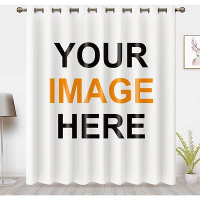 Aangepast LOGO Po Merk Dikke Raamgordijnen voor Woonkamer Gordijn Kamerverdeler POD Aangepaste Huisdecoratie met Haken 1 Paneel 1 PC W100XH230cm&Grommet Top white