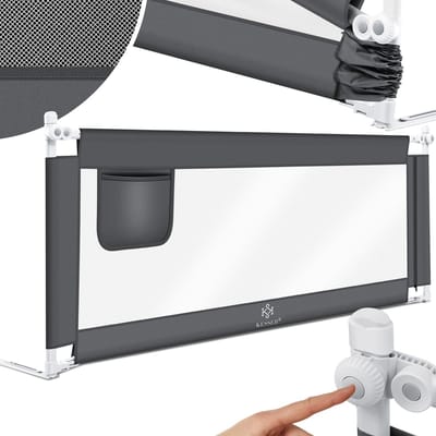 KESSER® bedhekje - Bedhek Kinderbedhek voor kinderen Baby bedhek Valbeveiligingsbed voor Bed & boxspring - 150cm, Donkergrijs