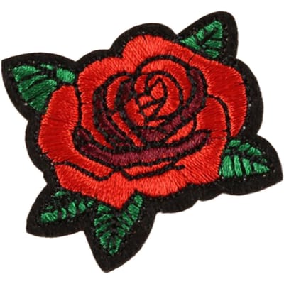 Patch Rose 1,6x1,5 pouce Couleur Vive Facile à Utiliser Durable Patch Polyvalent pour Vêtements Sac Chaussures red