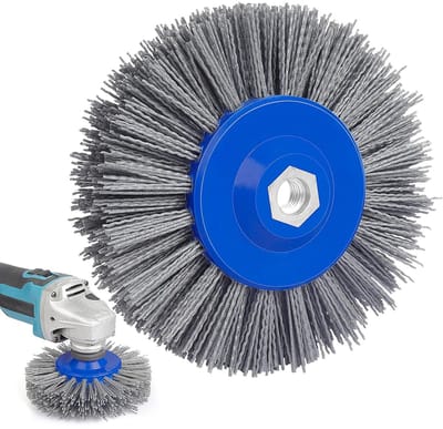 Sanding borstel met korrel 120, nylon borstel 150 mm voor het polijsten en schuren van oppervlakken, geschikt voor M14 schroefdraad