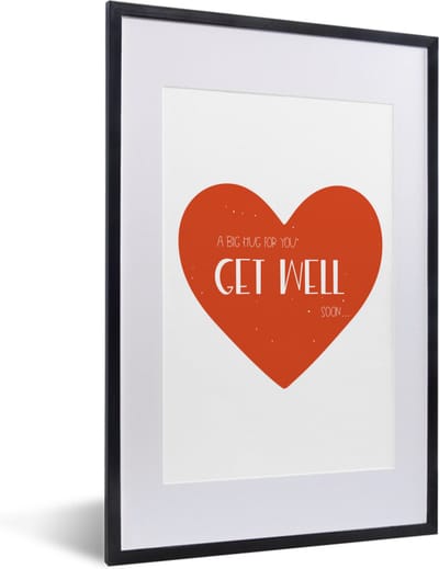 Fotolijst incl. Poster - Sterkte - Spreuken - Stippen - Knuffel - 40x60 cm - Posterlijst