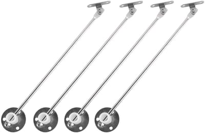 Dailygoods- Kastdeursteunstangen 4-delig - Trekscharnieren - Buffereffect - IJzermateriaal - Schokabsorberend - Betrouwbare ondersteuning - Scharnier