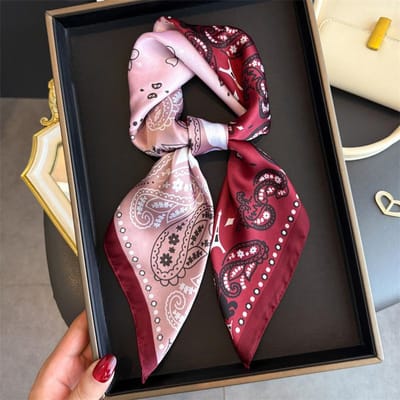 Designer Zijden Vierkante Sjaal Dames Satijnen Sjaal Wikkel Hijab Dames Haarband Pols Luxe Zakdoek 70*70Cm Echarpe Bandana 70x70cm gray