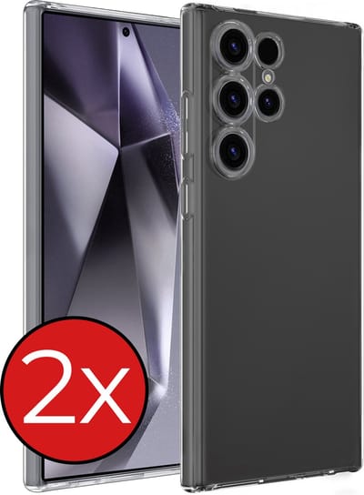 Hoesje - 2 Stuks - Geschikt voor Samsung Galaxy S24 Ultra - Sterk & Shockproof - Telefoonhoes - Back Cover - Case Siliconen - Telefoon Hoes - Transparant