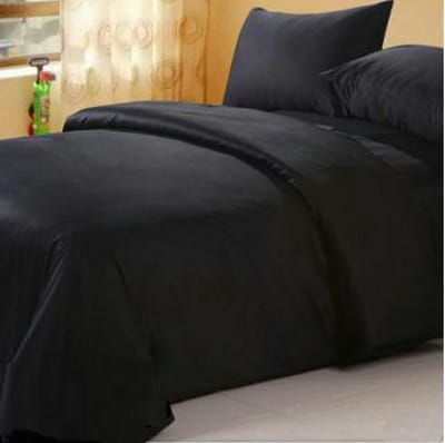 Homéé dekbedovertrekset 20A eenpersoons 140x200/220 cm + 1 sloop 100% Katoen 140g. m2 zwart
