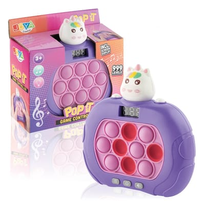Pop It Game Controller Unicorn - 999 Levels - Met Licht en Geluid - Fidget Toy - Digitale Display - Montessori Speelgoed - Anti-stress Speelgoed - Speelgoed voor op Reis - Pop or Flop - Joya Creative