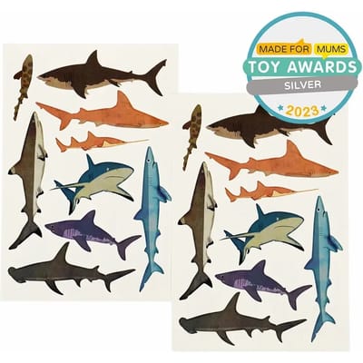 Tatoeage voor kinderen Rex London temporaires Requin (x2)