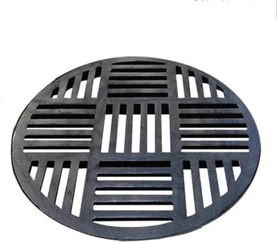Afvoerrooster Deksel - Putdeksel Gietijzer - Buiten Afwatering - Duurzaam Nodulair Gietijzer - Tot 24 Inch - Zwart