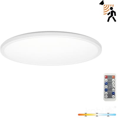 LED Plafondlamp NIVERA CIRCLE 12W Wit - IP54 - 3CCT 3000K/4000K/6000K - Bewegings- & Daglichtsensor - met Afstandsbediening | Geen fitting | Warm Wit-Koel Wit-Daglicht | 12 watt | 30.000 Branduren