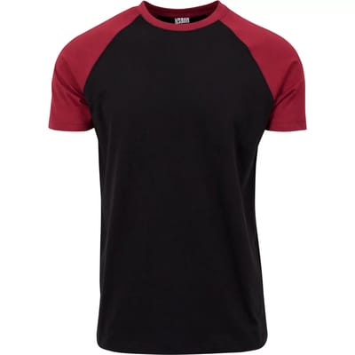 Urban Classics Raglan Contrast Tee Heren T-shirt - gemêleerd grijs/marineblauw - 4XL