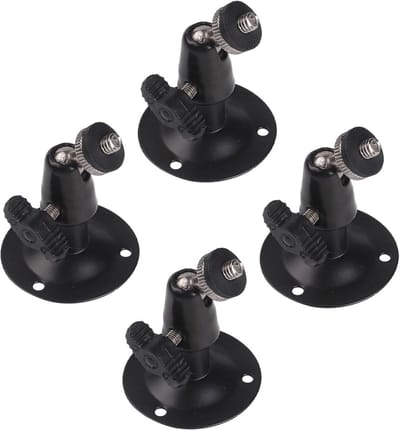Camerabevestigingen Set - Beveiligingsbeugels - Wandmontage Camera - Verstelbare Tilt Functie - 4 Stuks - Zwart