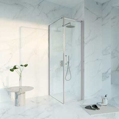 FugaFlow Eccelente Vetro Douchecabine - 60x80x200 - Profiel veiligheidsglas - anti kalk - Geborsteld RVS PVD (RVS)