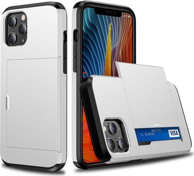 Mobiq pashouder hoesje geschikt voor iPhone 13 Mini | vakje voor pasjes wit