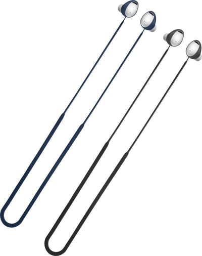 kwmobile 2x oordopjes koord - geschikt voor Samsung Galaxy Buds2 Pro - Voor draadloze oordoppen tegen verlies - In zwart / donkerblauw