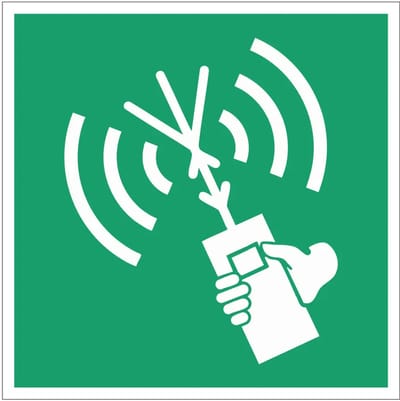 VHF radiotelefoon sticker 200x200 mm - vinyl - ISO 7010 E051
