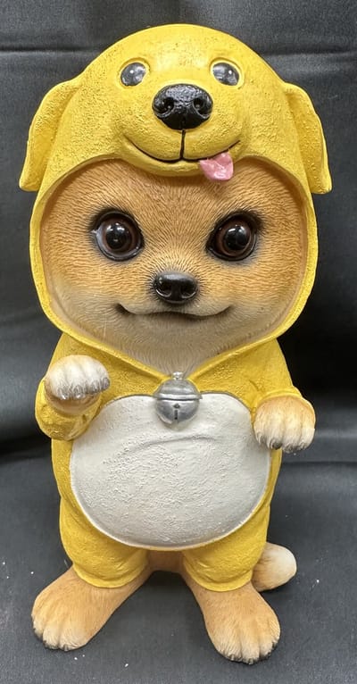 Decoratief beeld "stokstaartje in onesie" - hond - polyresin - hoogte 20x11x10cm - Woonaccessoires - Decoratieve beelden