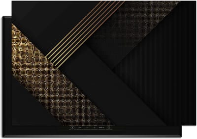 KitchenArt - Golden Geometry – Inductie Beschermer - 90x50 cm - Kookplaat Beschermer - Luxe Afdekplaat Inductieplaat - Anti-slip & Oprolbaar - Beschermmat Inductiekookplaat