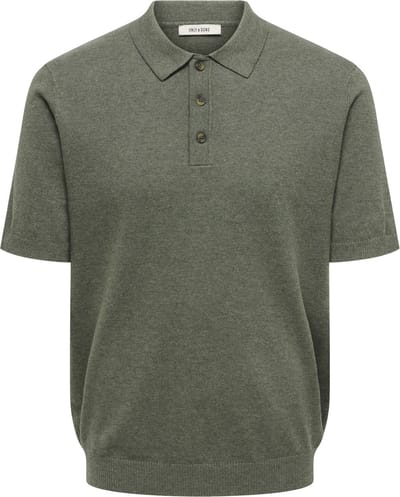 ONLY&SONS - ONSLOUI REG 12 SS MEL POLO KNIT NOOS - Heren - Polo's