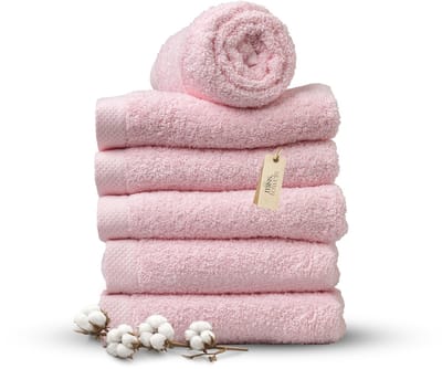 Miss Towels 50x100 Handdoeken Set 6 st. - 5 sterren Hotelkwaliteit - Badtextiel - Luxe Badhanddoeken - Zachte Badlakens - Roze - Made in Portugal