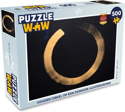 Puzzel Gouden cirkel op een donkere achtergrond - Legpuzzel - Puzzel 500 stukjes